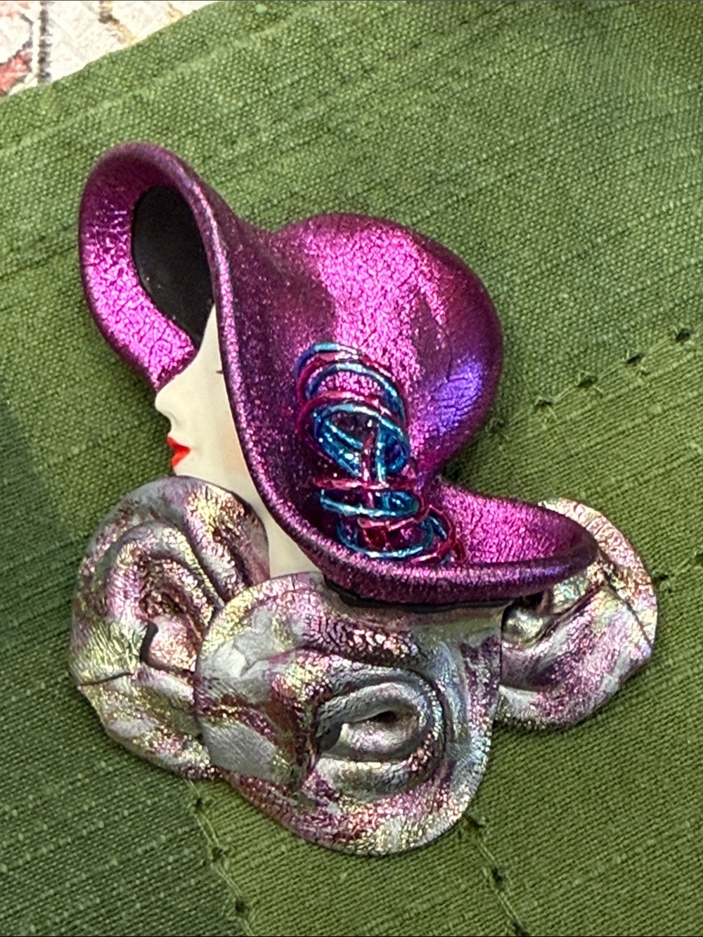 Vintage Face Brooch